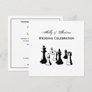 Invitation Pièces d'échecs Art Vintage #2