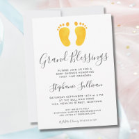 Pieds bébé Baby shower grand-mère jaune