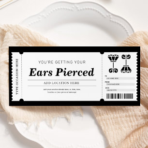 Invitation Piercing de l'oreille bon cadeau