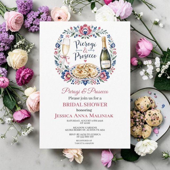 Invitation Pierogi & Prosecco Réception de Mariage Polonaise  (Créateur téléchargé)