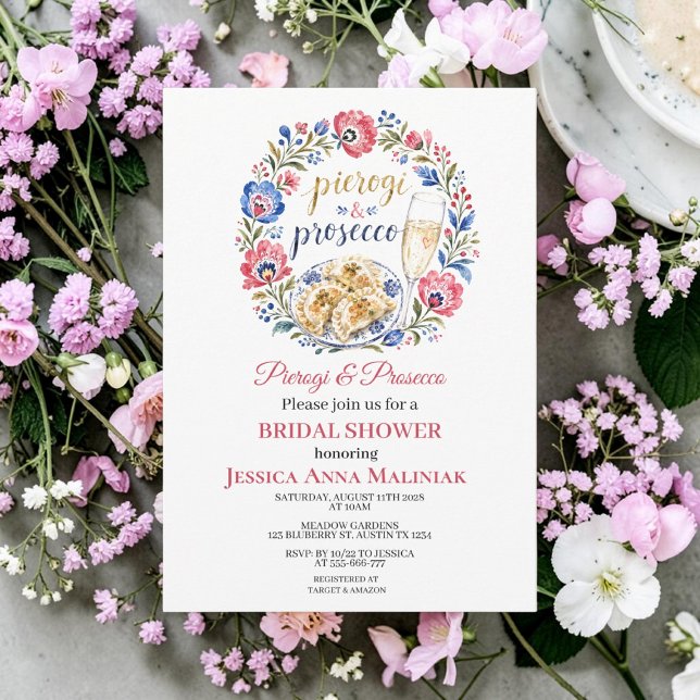 Invitation Pierogi & Prosecco Réception de Mariage Polonaise  (Créateur téléchargé)