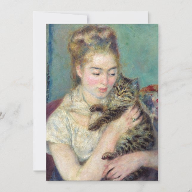 Invitation Pierre-Auguste Renoir - Femme avec chat (Devant)