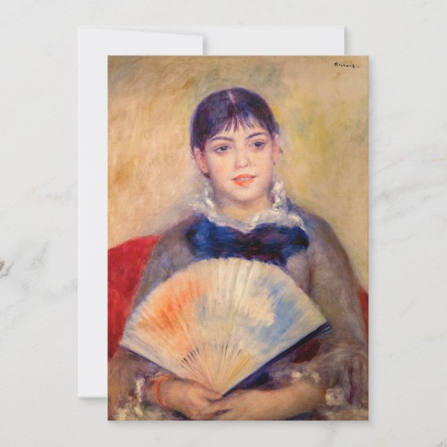 Invitation Pierre-Auguste Renoir - Fille avec un ventilateur (Devant)