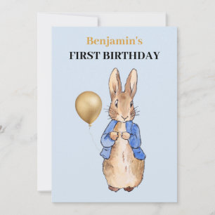 Invitation Pierre le lapin Premier anniversaire