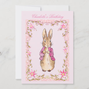 Invitation Pierre le Lapin veste rose  