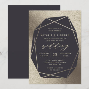 Invitation Pierre précieuse taillée Fond de couleur personnal
