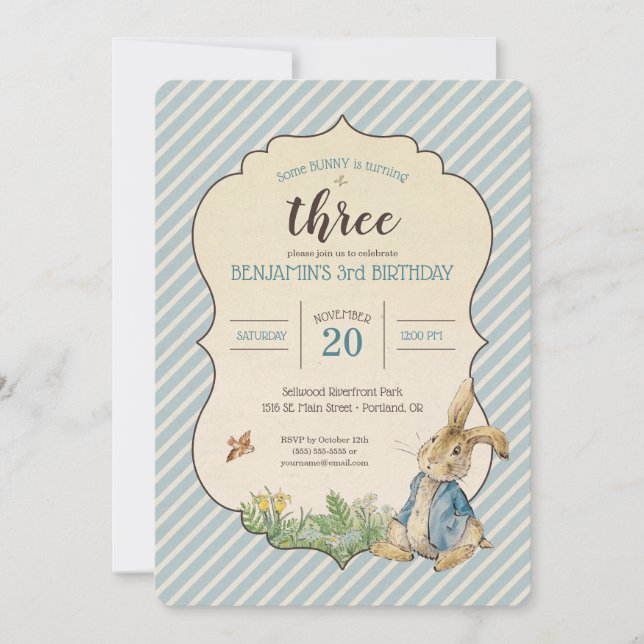 Invitation Pierre Rabbit| Anniversaire (Devant)