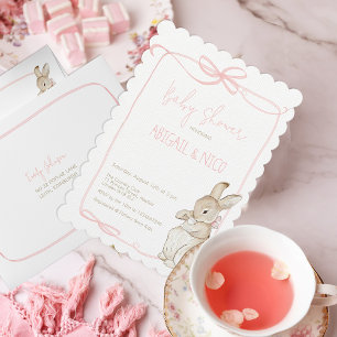 Invitation Pierre rose le lapin Beatrix Potter Baby shower