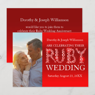 Invitation Pierres scintillantes de mariage rubis photo invit
