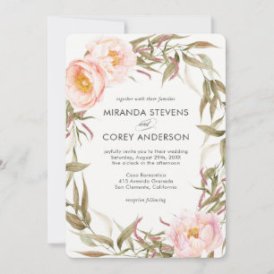 Invitation Pies roses Mariage de couronne de fleurs