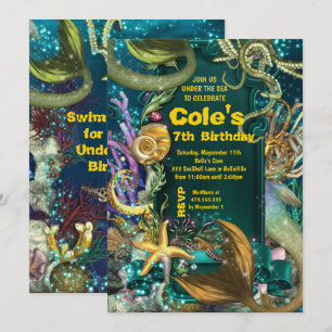 Invitation Pieuvre sous l'Invitation du Parti de la sirène de