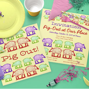 Invitation Pig Out à notre place - BBQ Party