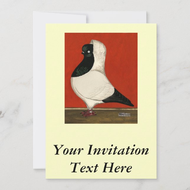 Invitation Pigeon noir (Devant)