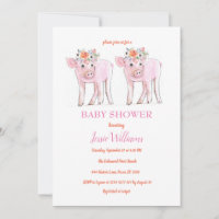Piggy Twins Baby shower Piglet Girl Farm Animaux