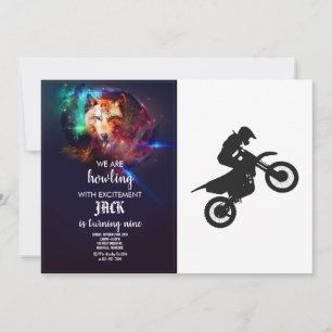 Invitation Pilote Motocross - Choisir la couleur arrière - pl