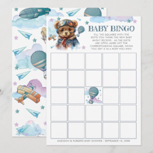 Invitation Pilote Teddy Bear Baby shower Baby Bingo
