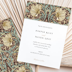 Invitation Pimpernel élégant Floral Art Nouveau Mariage