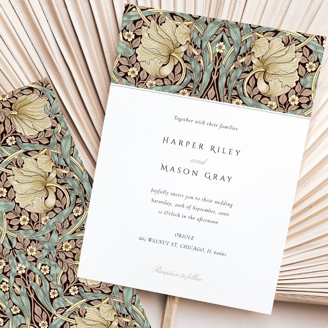 Invitation Pimpernel élégant Floral Art Nouveau Mariage (Créateur téléchargé)