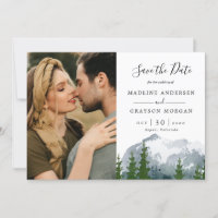 Pin d'aquarelle de montagne Deux photos Sauvez la 