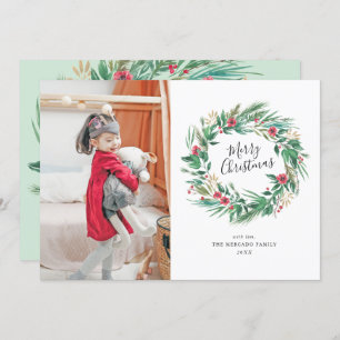 Invitation Pin d'aquarelle et courge de Berry Photo de Noël