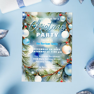 Invitation Pin de fête et ornements Célébration de Noël