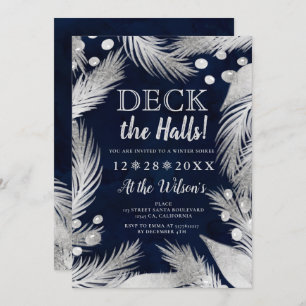 Invitation Pin de Noël mistletoe argenté pont sur les halls