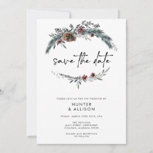 Invitation Pin d'hiver Enregistrer la date