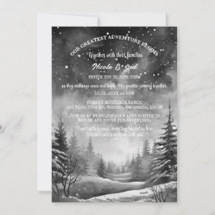 Invitation Pin d'hiver rustique neige extérieure Mariage
