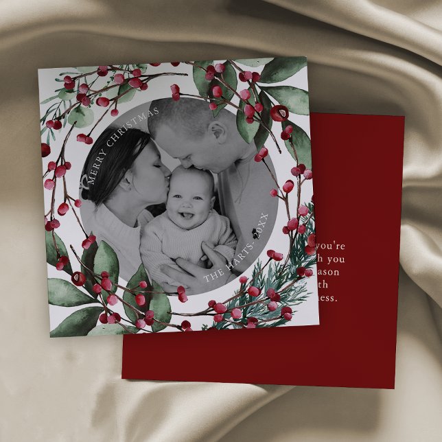 Invitation Pin et baies de courge de Noël de Bourgogne (Créateur téléchargé)