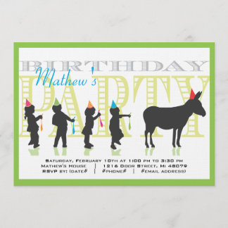 Invitation Pin la queue à l'invitation d'anniversaire d'âne