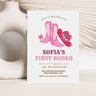 Invitation Pin Premier Rodéo Cowgirl fête d'anniversaire