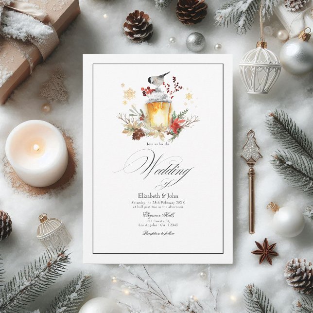 Invitation Pin rustique et épicéa Mariage de Wonderland Winte (Rustic Pine and Spruce Winter Wonderland Wedding Invitation)