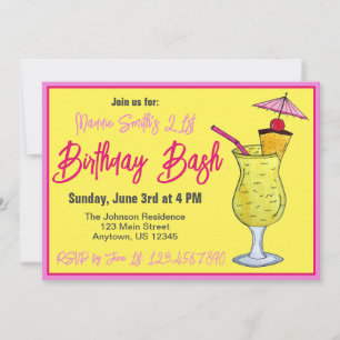 Invitation Piña Colada Puerto Rican Pineapple Cocktail Party