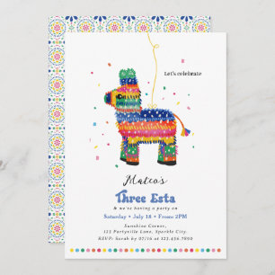 Invitation Piñata à l'anniversaire des Trois Esta