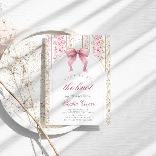 Invitation Pince rose nouer Fête des mariées Vintage de noeud