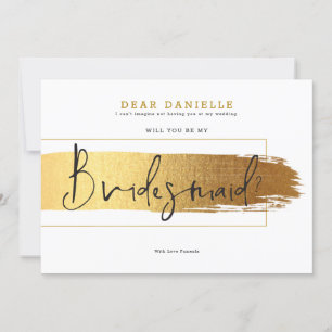 Invitation Pinceau doré élégant typographie moderne noire