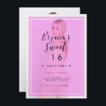 Invitation Pinceau rose Revêtement 2 moderne minimal doux 16<br><div class="desc">Customisez comme vous voulez. Une photo peut être ajoutée à l'avant et à l'arrière.</div>