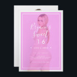 Invitation Pinceau rose Revêtement 2 moderne minimal doux 16<br><div class="desc">Customisez comme vous voulez. Une photo peut être ajoutée à l'avant et à l'arrière.</div>