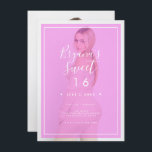 Invitation Pinceau rose Revêtement 2 moderne minimal doux 16<br><div class="desc">Customisez comme vous voulez. Une photo peut être ajoutée à l'avant et à l'arrière.</div>