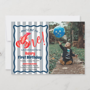 Invitation Pinch Me, je suis un homard garçon 1er fête d'anni