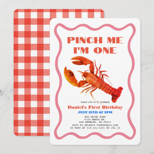 Invitation Pinch Me Retro Crawfish 1er anniversaire