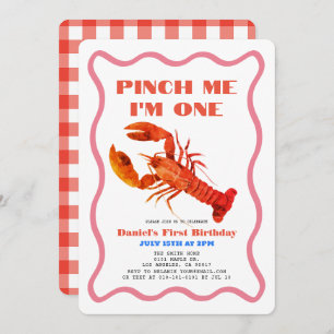 Invitation Pinch Me Retro Crawfish 1er anniversaire