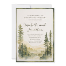 Pine Arbre Aquarelle Bible Verse Mariage chrétien