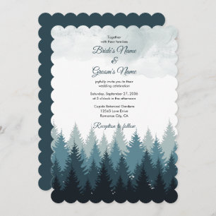 Invitation Pine Arbre Aquarelle Forêt Mariage rustique
