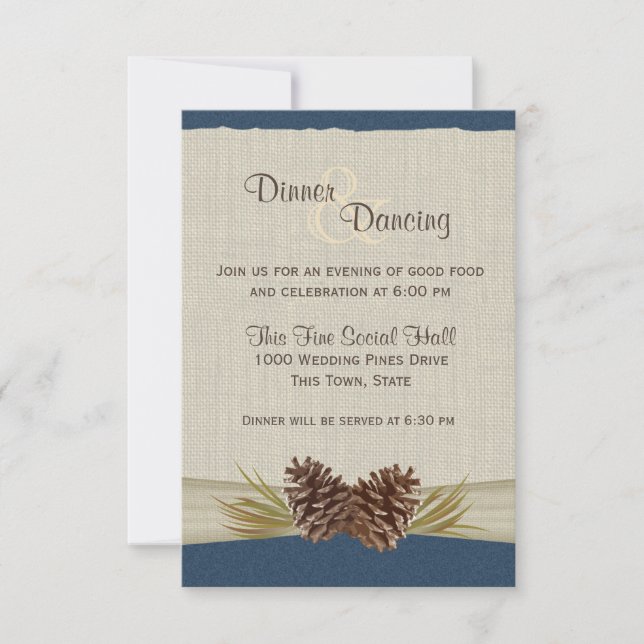 Invitation Pine Cones et Burlap (Devant)