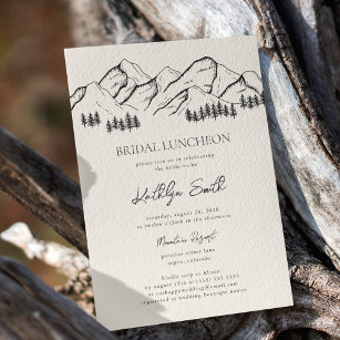 Invitation Pine de montagne Arbre rustique extérieur nuptiale