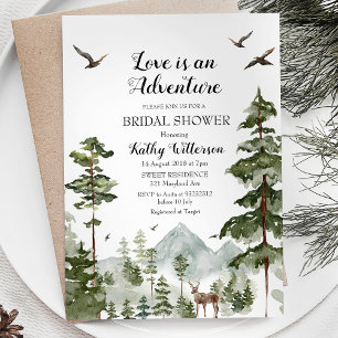 Invitation Pine Tree Love est une aventure nuptiale douche