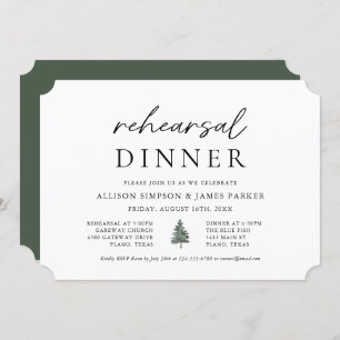 Invitation Pine Tree Mountain Dîner de répétition extérieur