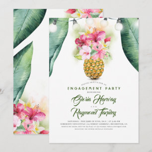 Invitation Pineappa Floral Vase Beach ENGAGEMENT PARTI