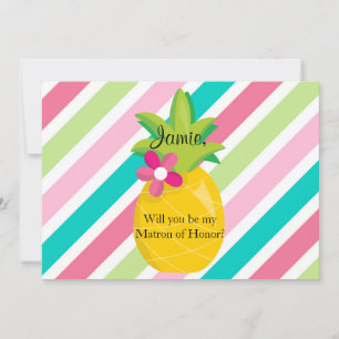 Invitation Pineapple Stripes Matron d'honneur Proposition